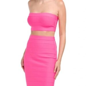 SUSANA MONACO BANDAGE CROP TUBE TOP + SKIRT Sz M